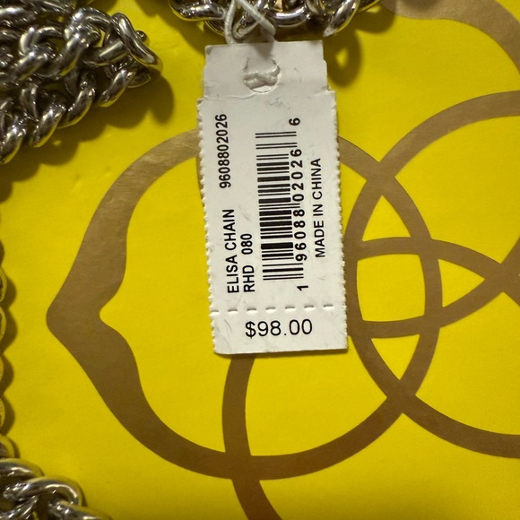 Kendra NWT Scott Silver Elisa Thick Chain Style Necklace with Platinum Druzy - Picture 5 of 8